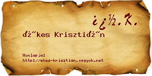 Ékes Krisztián névjegykártya